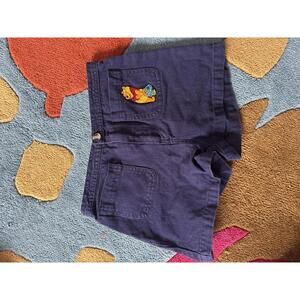 Vintage Pooh Kids Denim Shorts Size 10 Embroidered Winnie the Pooh